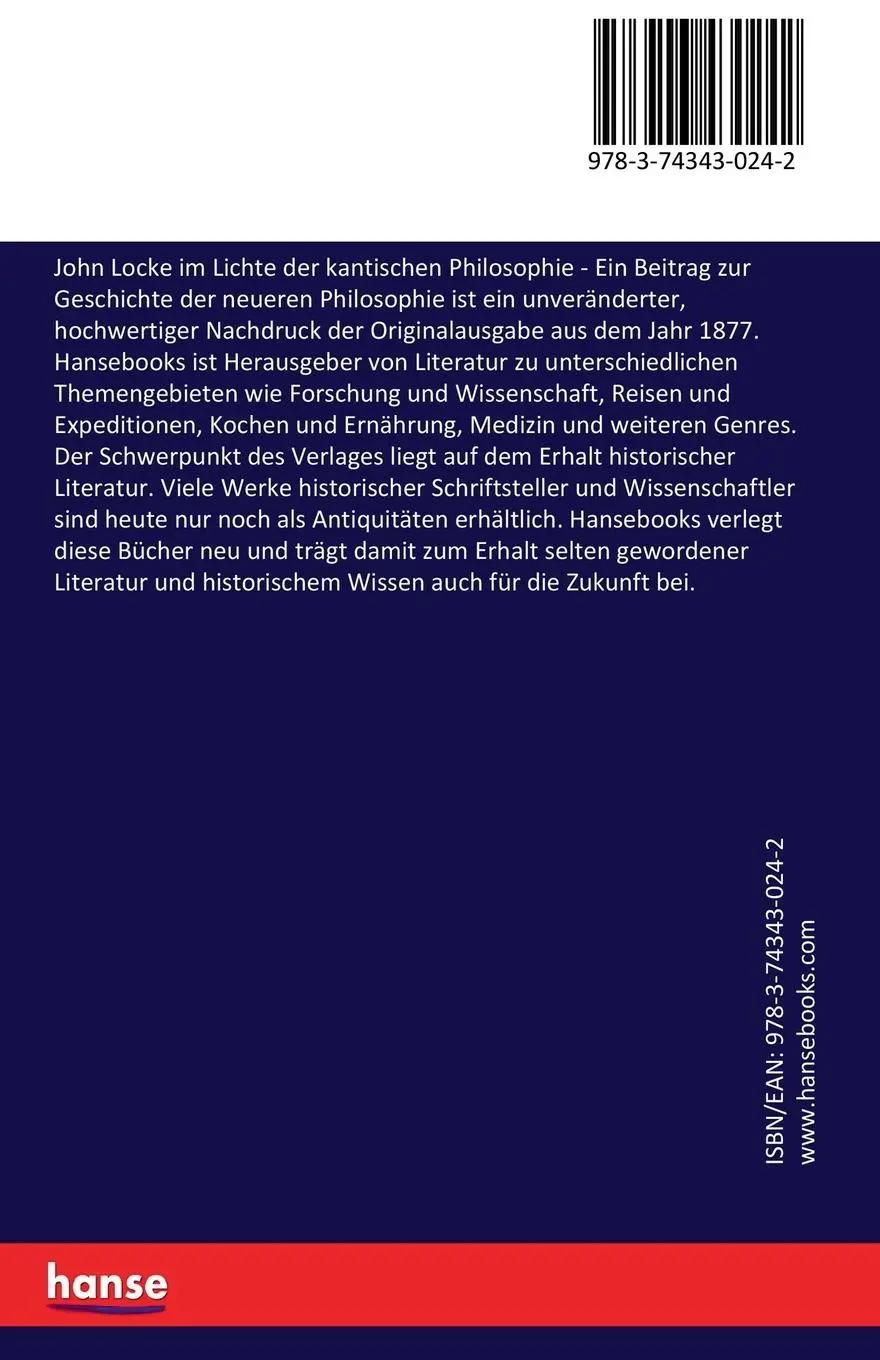 Rückseite: 9783743430242 | John Locke im Lichte der kantischen Philosophie | Andreas Borschke