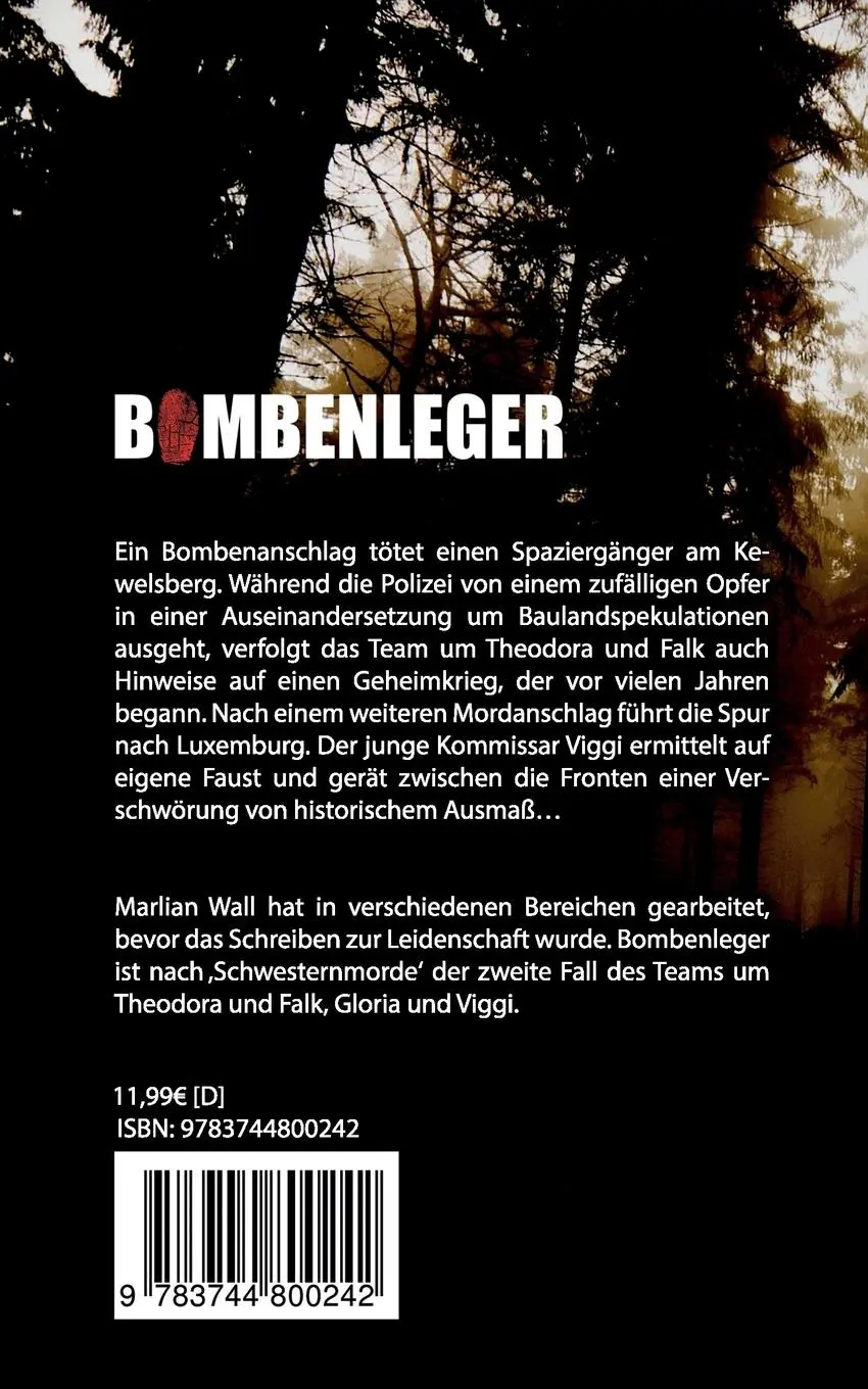 Rückseite: 9783744800242 | Bombenleger | Marlian Wall | Taschenbuch | 320 S. | Deutsch | 2017