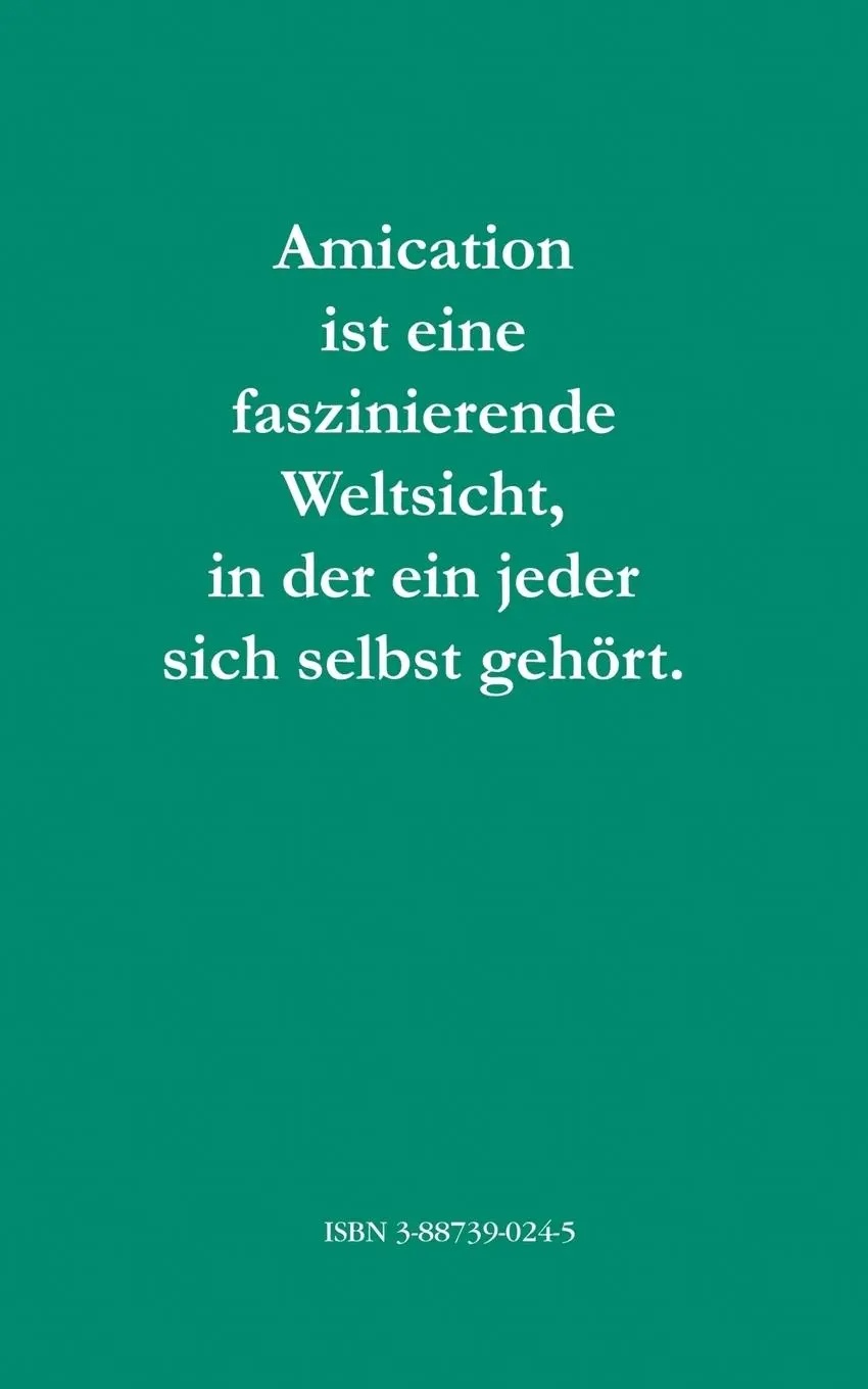 Rückseite: 9783887390242 | Amication - Themensammlung | Hubertus Von Schoenebeck | Taschenbuch