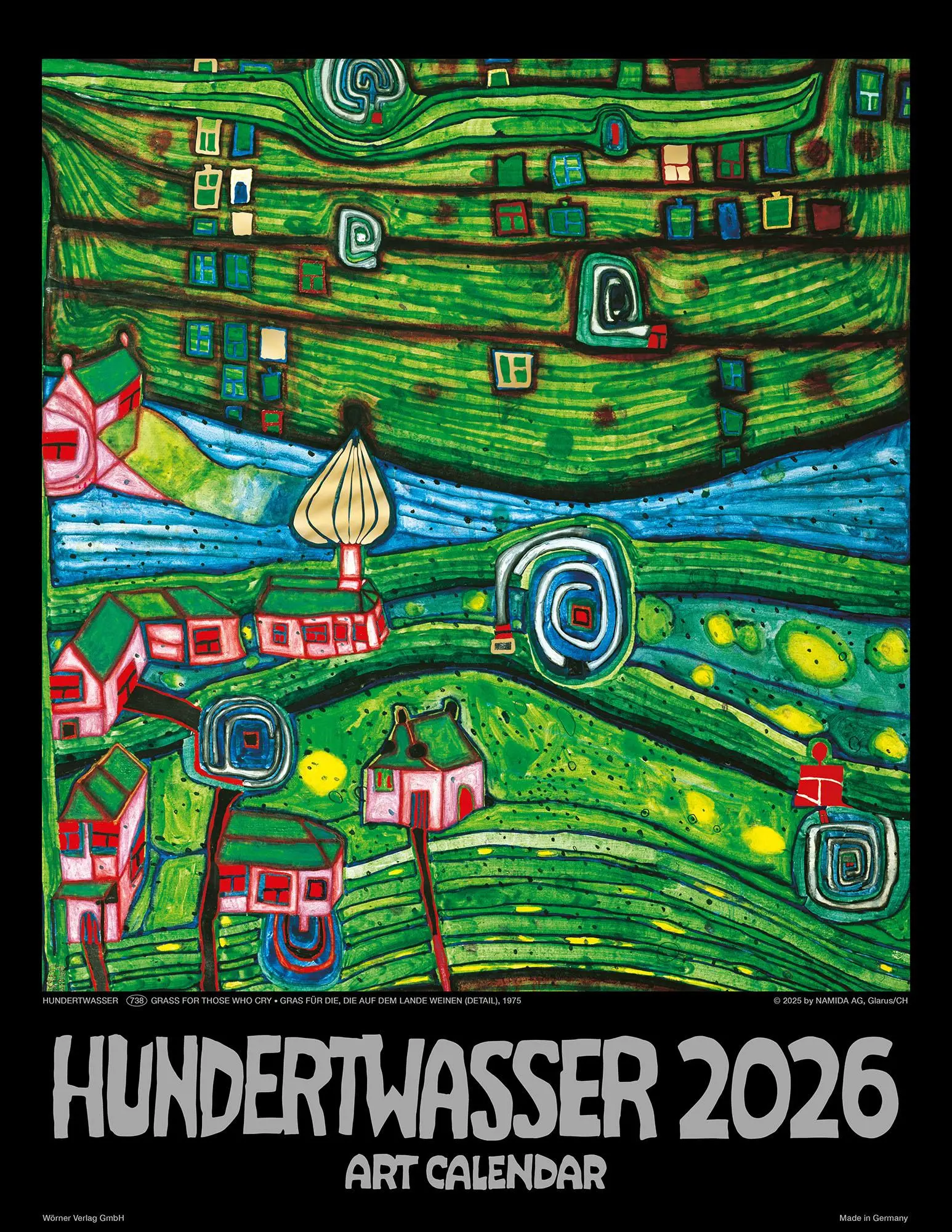 Cover: 9783910430242 | Hundertwasser Art Calendar 2026 | Wörner Verlag GmbH | Kalender | 2026