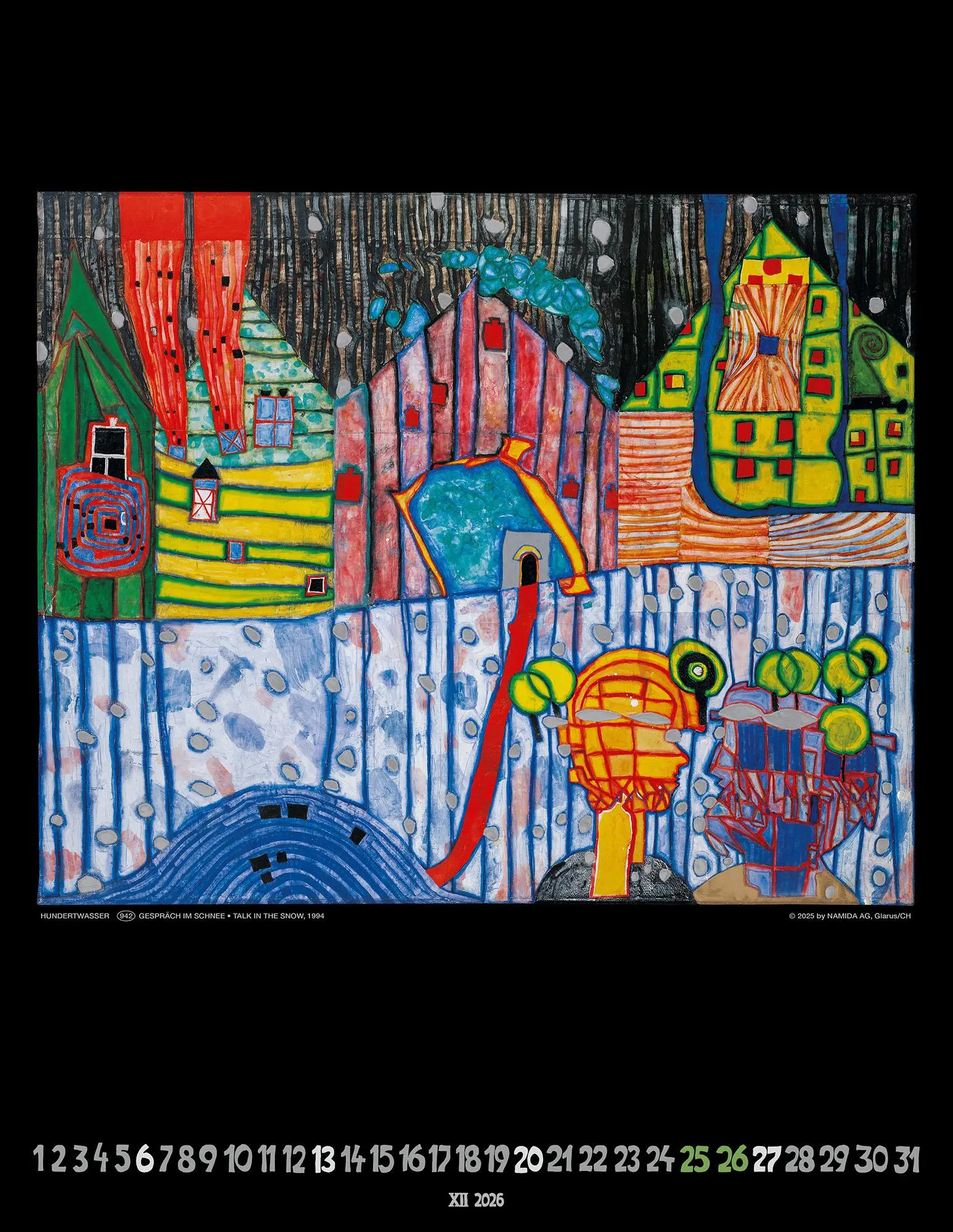 Bild: 9783910430242 | Hundertwasser Art Calendar 2026 | Wörner Verlag GmbH | Kalender | 2026