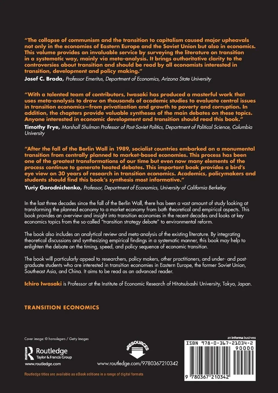 Rückseite: 9780367210342 | The Economics of Transition | Ichiro Iwasaki | Taschenbuch | Englisch