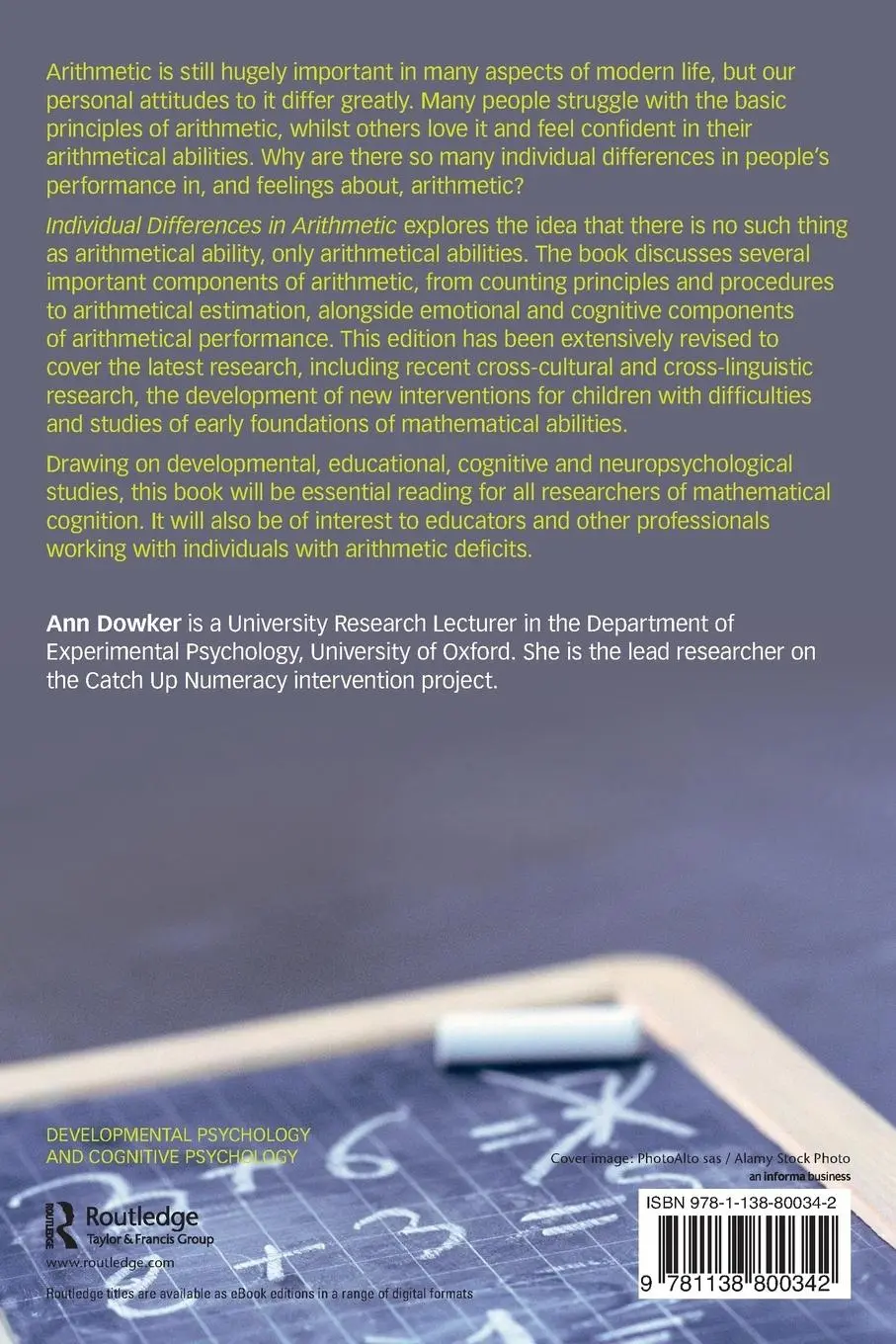 Rückseite: 9781138800342 | Individual Differences in Arithmetic | Ann Dowker | Taschenbuch | 2019
