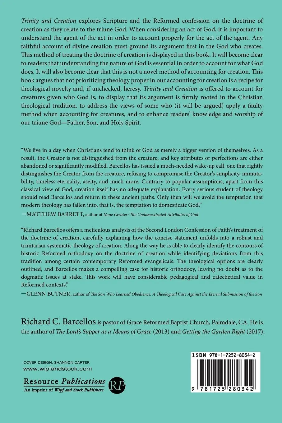 Rückseite: 9781725280342 | Trinity and Creation | Richard C. Barcellos | Taschenbuch | Englisch