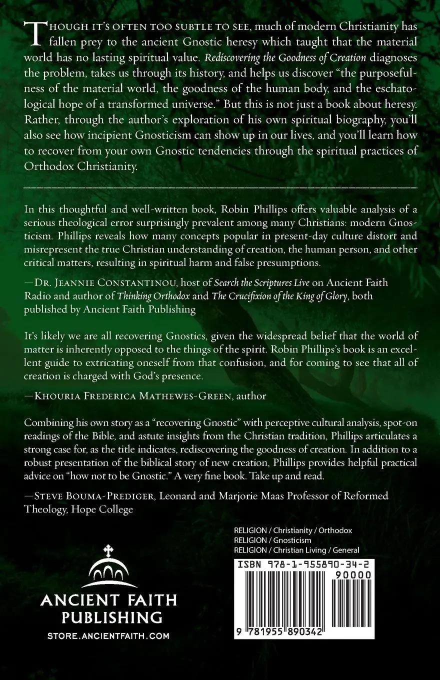 Rückseite: 9781955890342 | Rediscovering the Goodness of Creation | Robin Phillips | Taschenbuch