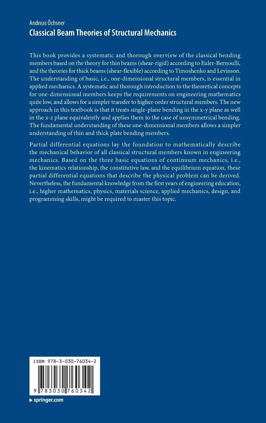 Rückseite: 9783030760342 | Classical Beam Theories of Structural Mechanics | Andreas Öchsner