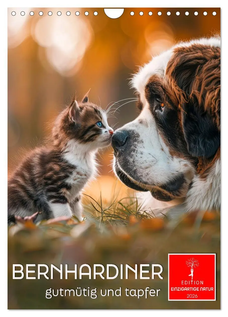 Cover: 9783516260342 | Bernhardiner - gutmütig und tapfer (Wandkalender 2026 DIN A4 hoch),...