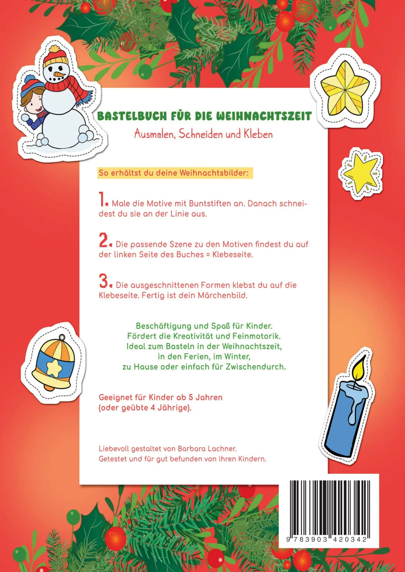 Rückseite: 9783903420342 | Bastelbuch für die Weihnachtszeit | Barbara Lachner | Taschenbuch