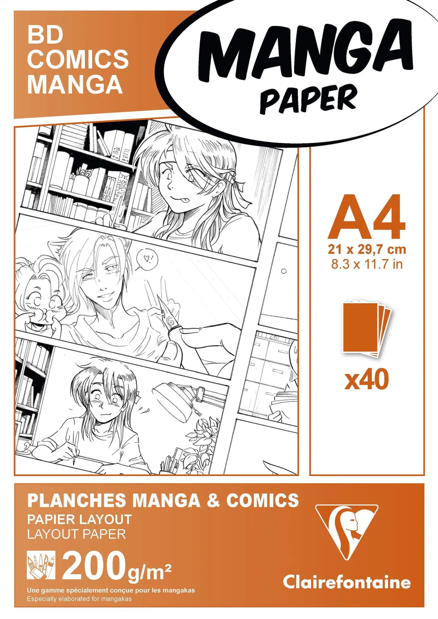 Cover: 3329680940442 | Papier für Manga, Packung/Etui mit 40 Blatt A4 200g | Deutsch | 2022