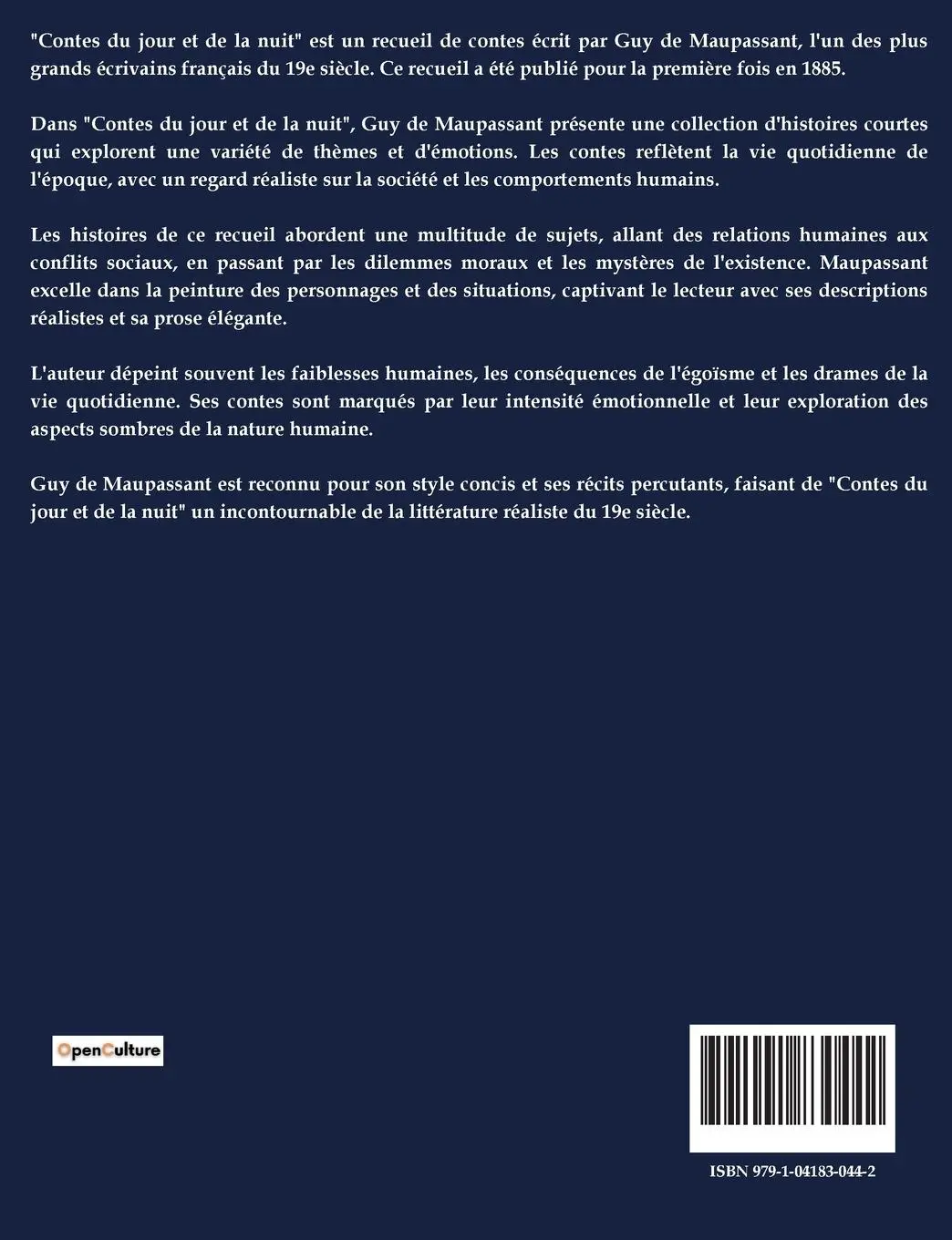 Rückseite: 9791041830442 | CONTES DU JOUR ET DE LA NUIT | Guy de Maupassant | Taschenbuch | 2023