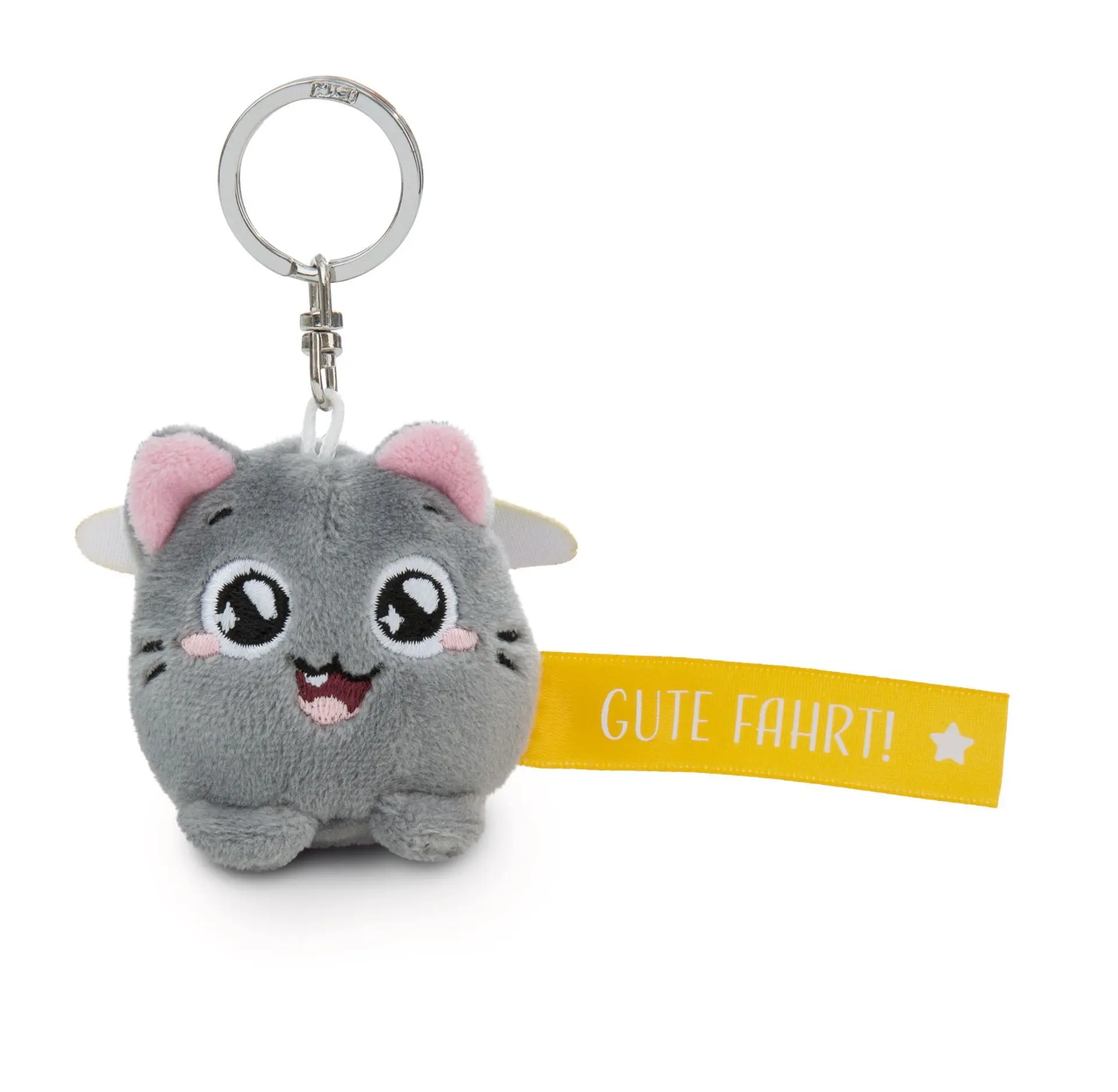 Cover: 4012390620542 | Nici 62054 Schlüsselanhänger Katze Gute Fahrt! gelb 5cm an | 62054