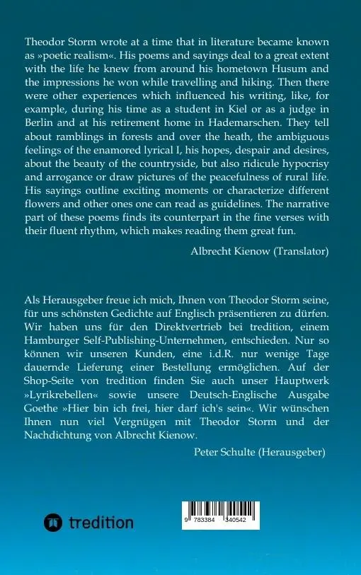 Rückseite: 9783384340542 | Theodor Storm | Gedichte und Poems | Theodor Storm (u. a.) | Buch