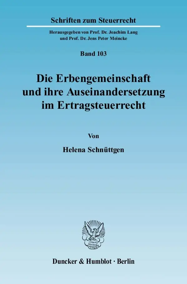 Cover: 9783428130542 | Die Erbengemeinschaft und ihre Auseinandersetzung im...