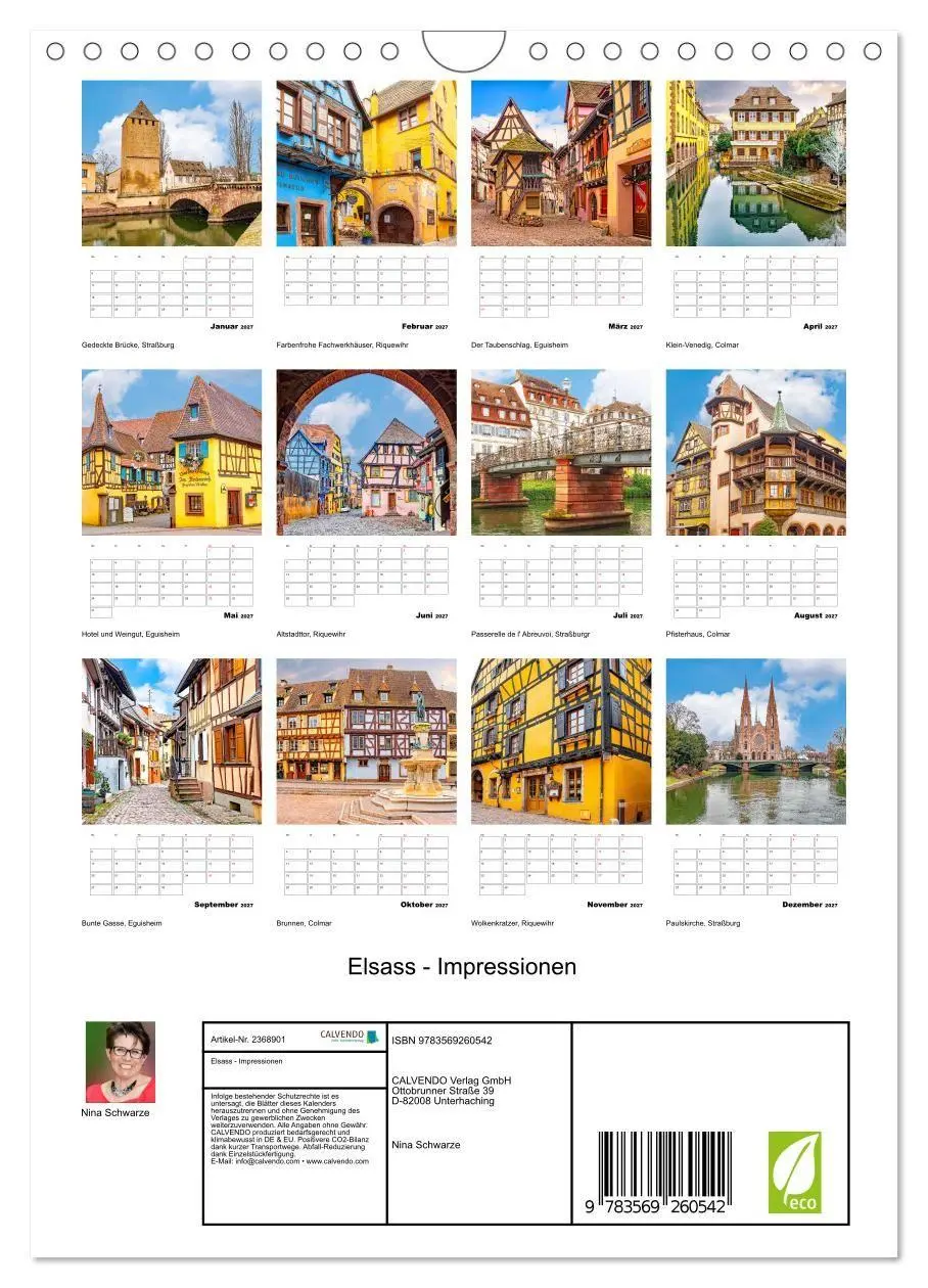 Bild: 9783569260542 | Elsass - Impressionen (Wandkalender 2027 DIN A4 hoch), CALVENDO...