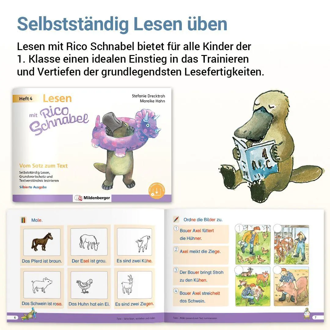 Bild: 9783619120642 | Lesen mit Rico Schnabel, Heft 4: Vom Satz zum Text - silbierte Ausgabe