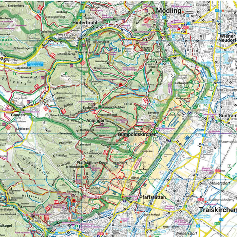 Rückseite: 9783707920642 | freytag &amp; berndt Wanderkarte WK 011 Wienerwald 1:50.000 | Berndt