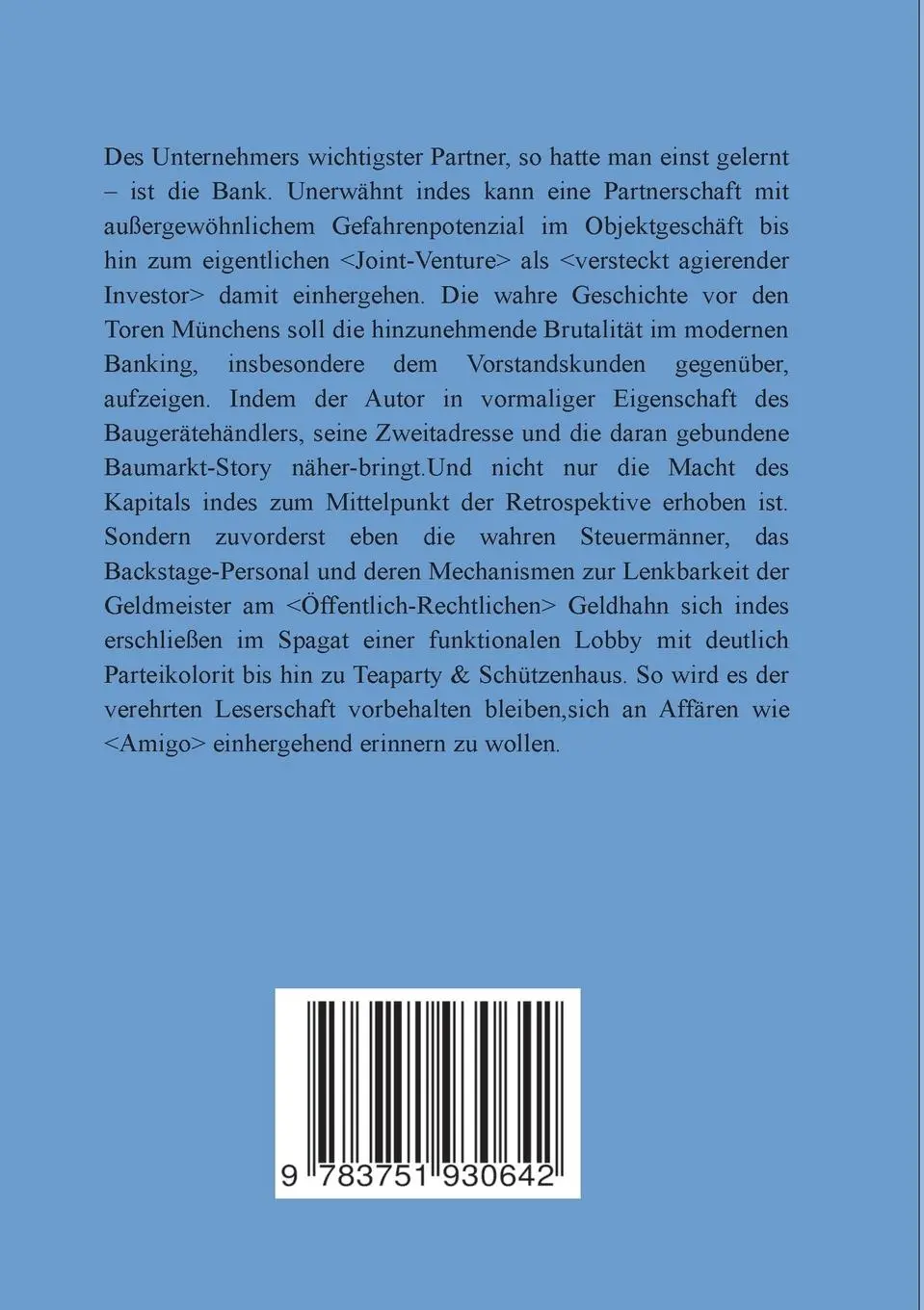 Rückseite: 9783751930642 | Die Geldmeister | Peter Bluemel | Taschenbuch | 240 S. | Deutsch
