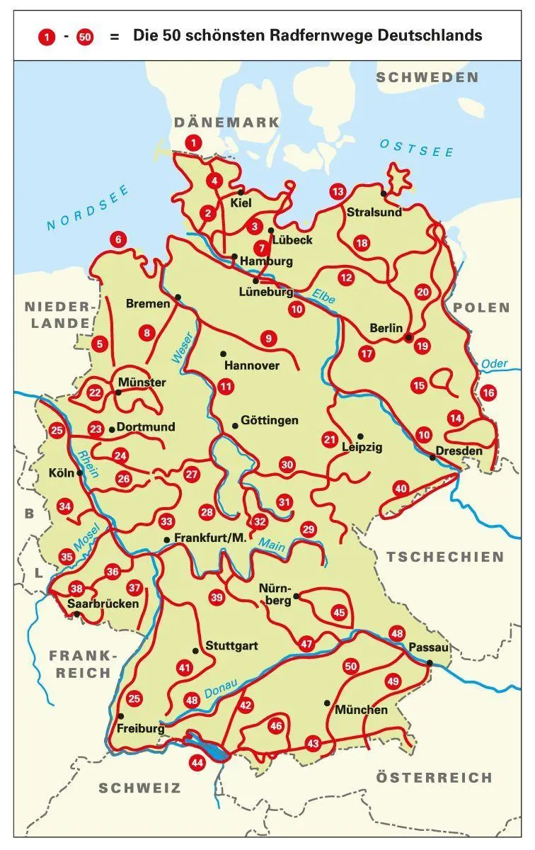 Bild: 9783969900642 | Die 50 schönsten Radfernwege in Deutschland | Oliver Kockskämper