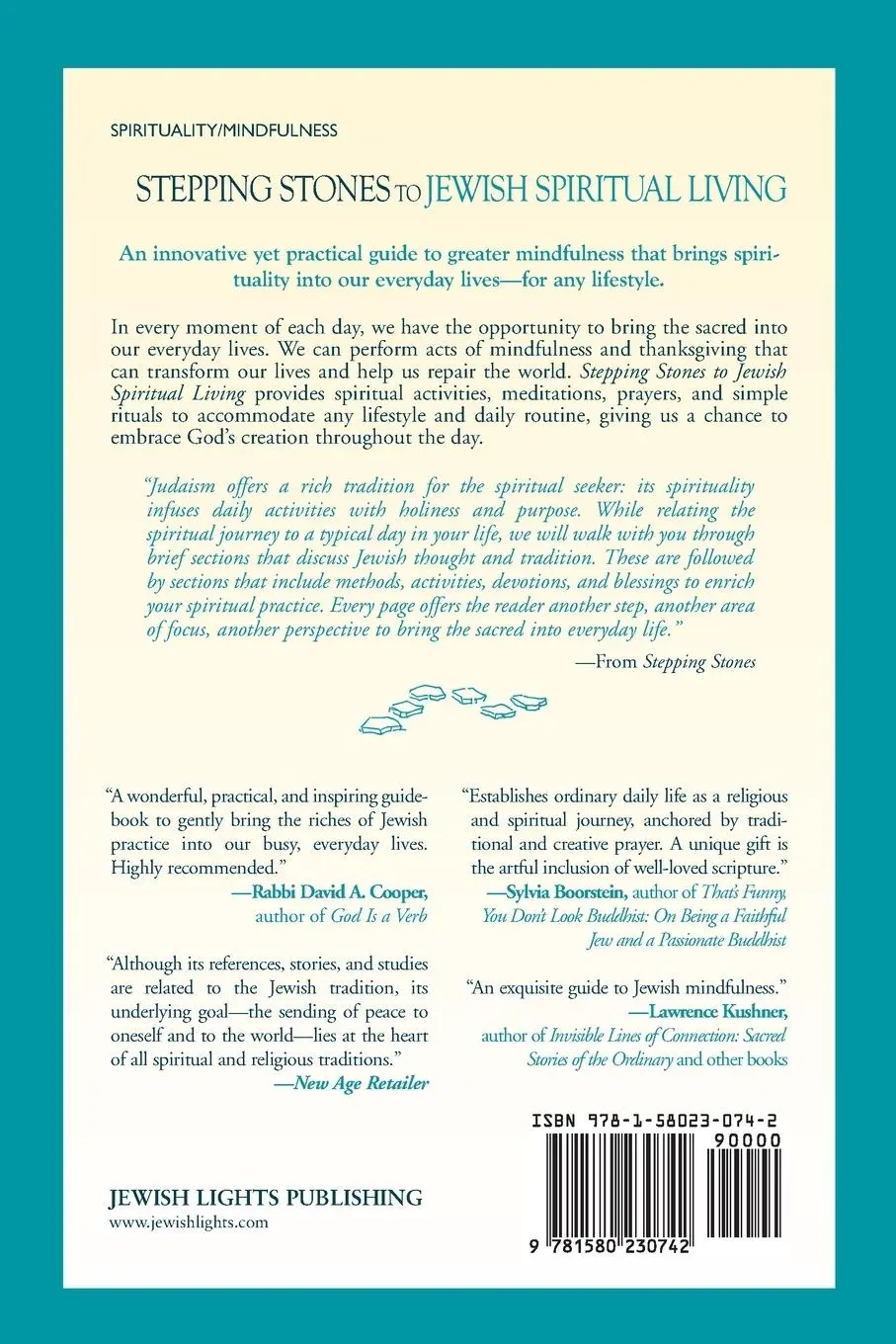 Rückseite: 9781580230742 | Stepping Stones to Jewish Spiritual Living | Mirel (u. a.) | Buch