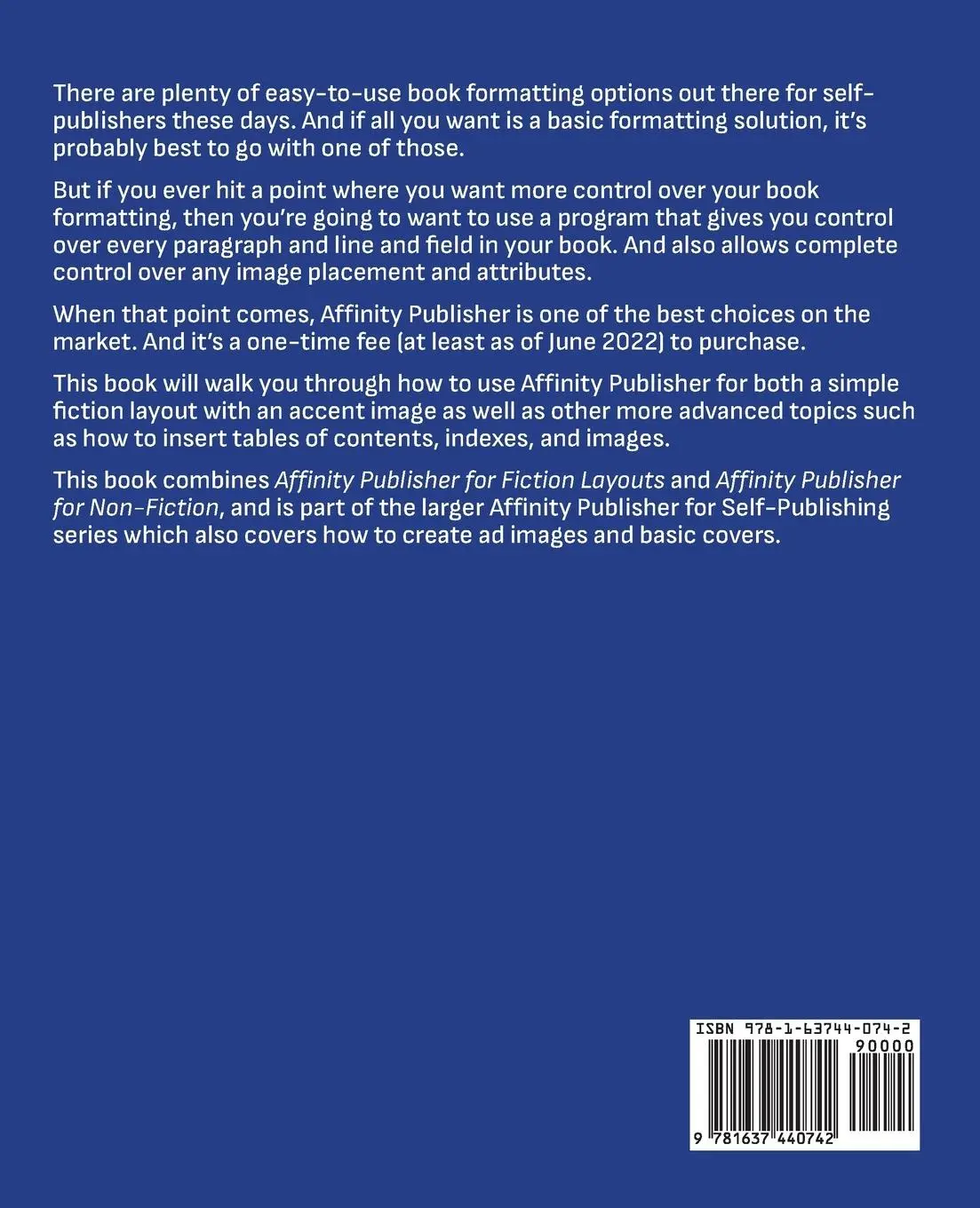 Rückseite: 9781637440742 | Affinity Publisher for Book Formatting | M. L. Humphrey | Taschenbuch