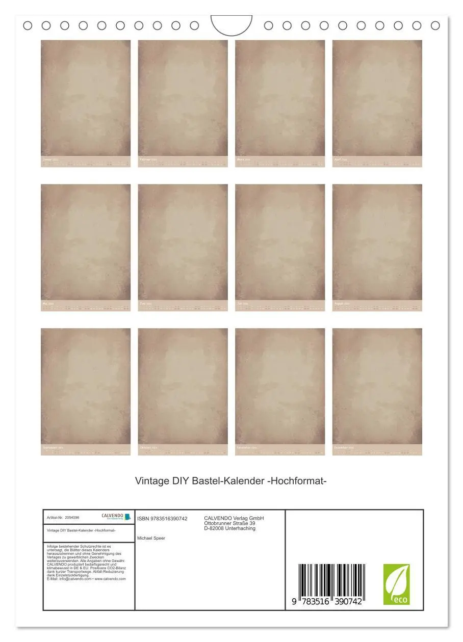 Bild: 9783516390742 | Vintage DIY Bastel-Kalender -Hochformat- (Wandkalender 2026 DIN A4...