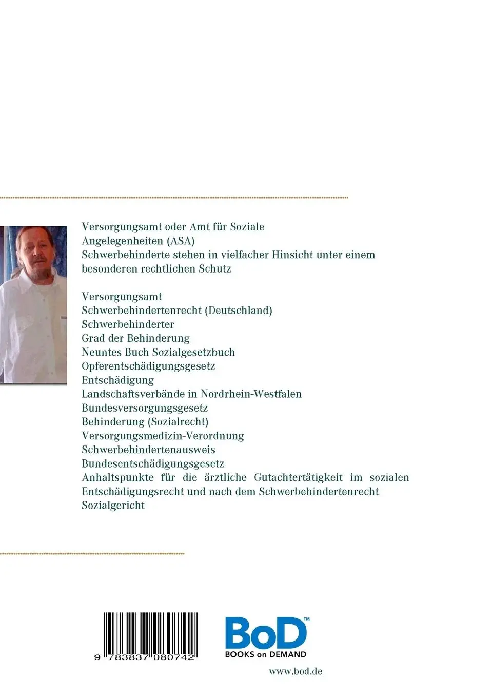 Rückseite: 9783837080742 | Versorgungsamt - Amt für Soziale Angelegenheiten (ASA) | Heinz Duthel