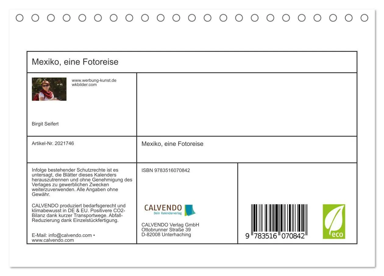 Bild: 9783516070842 | Mexiko, eine Fotoreise (Tischkalender 2026 DIN A5 quer), CALVENDO...