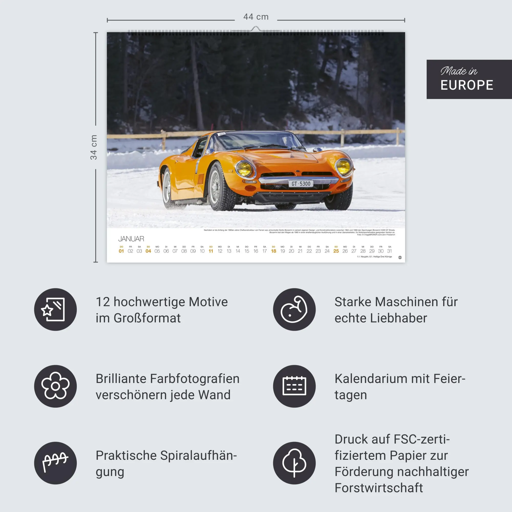 Bild: 9783756410842 | Legendäre Autos Posterkalender 2026 | Heye | Kalender | Spiralbindung