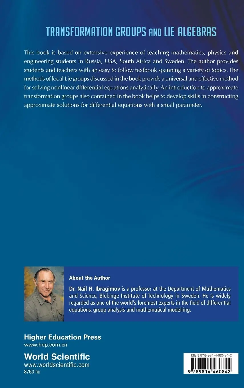 Rückseite: 9789814460842 | TRANSFORMATION GROUPS AND LIE ALGEBRAS | Nail H Ibragimov | Buch