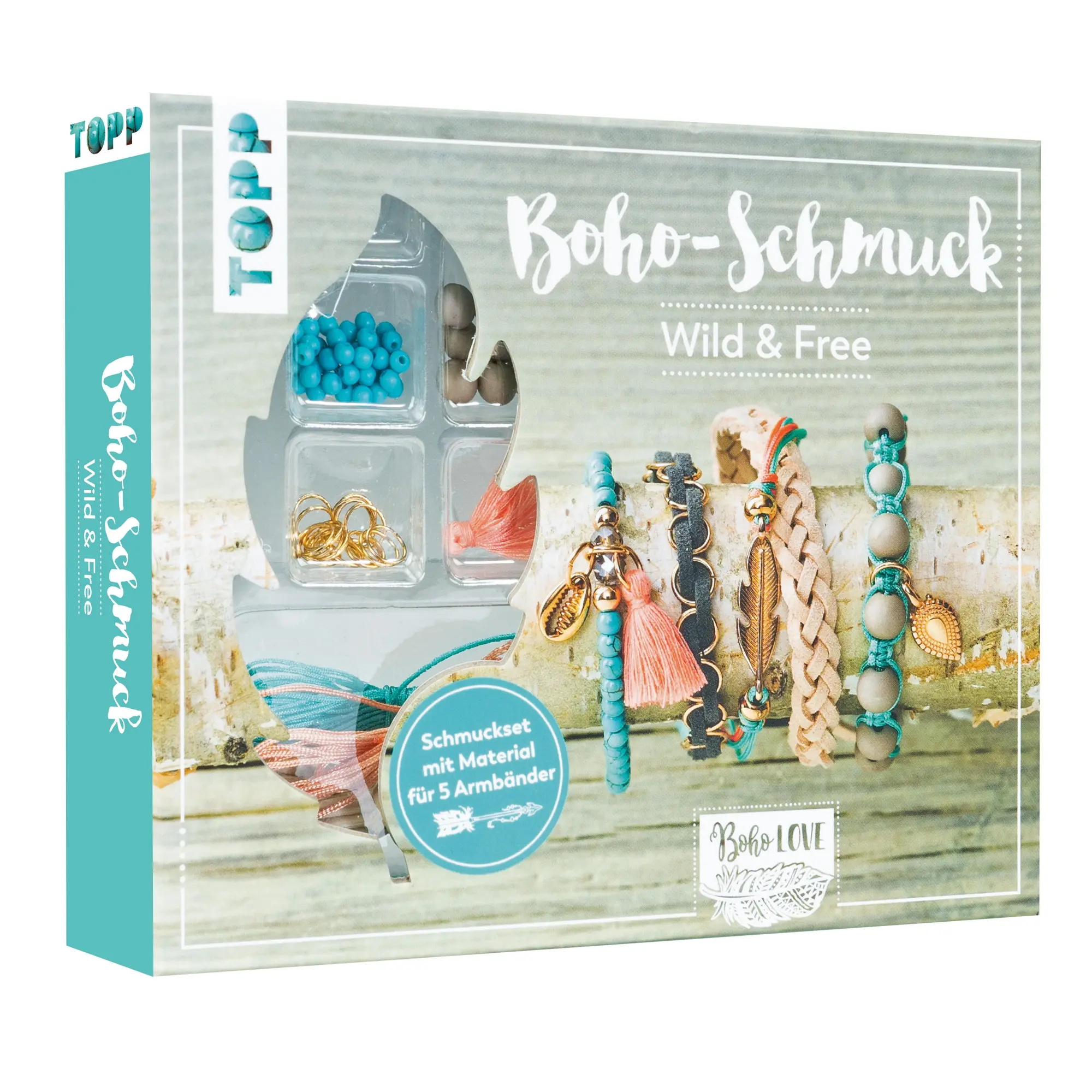 Cover: 4007742180942 | Boho-Schmuckset Wild &amp; Free (Türkis/ Lachs) | Elke Eder | Deutsch