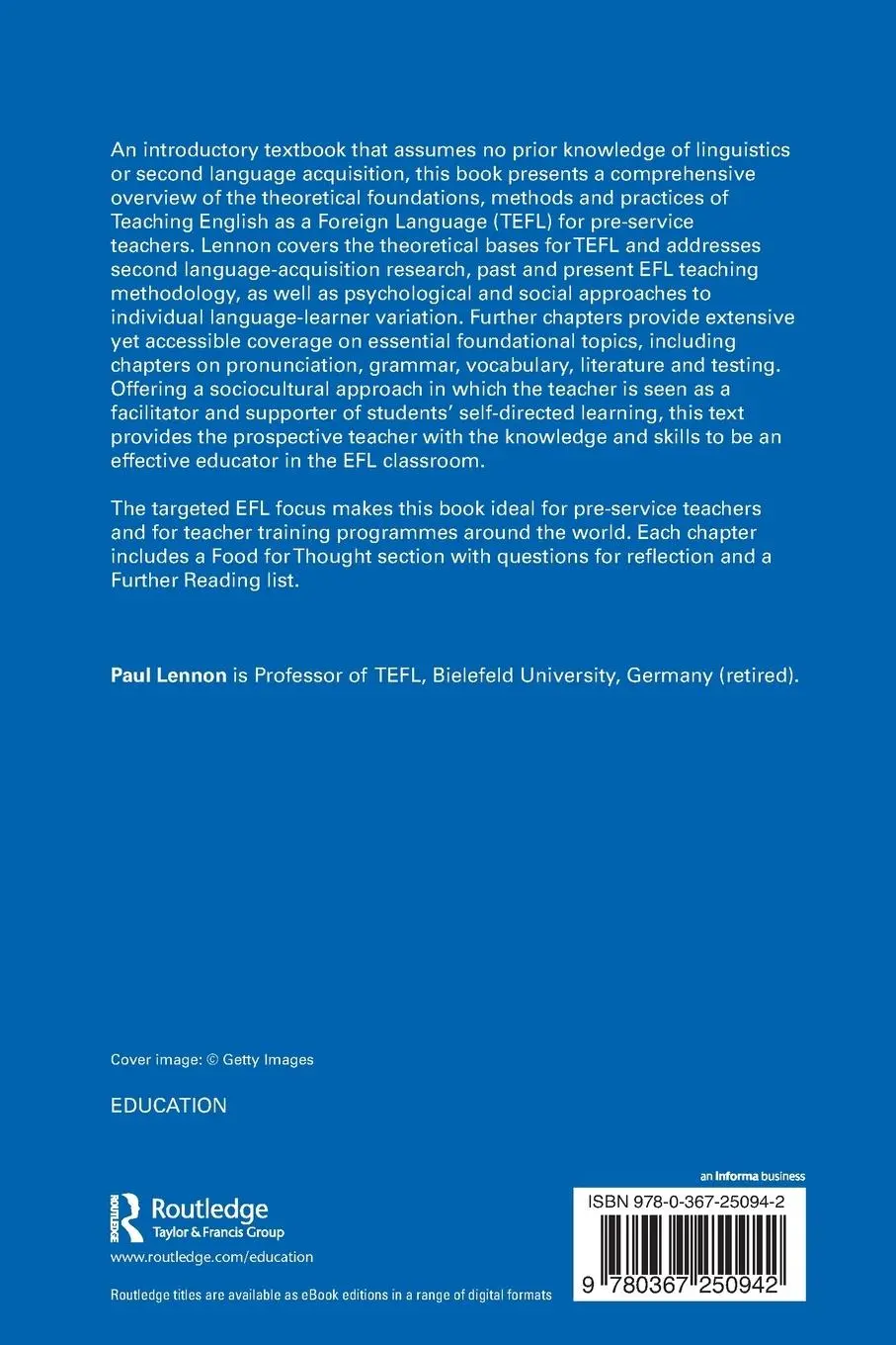 Rückseite: 9780367250942 | The Foundations of Teaching English as a Foreign Language | Lennon