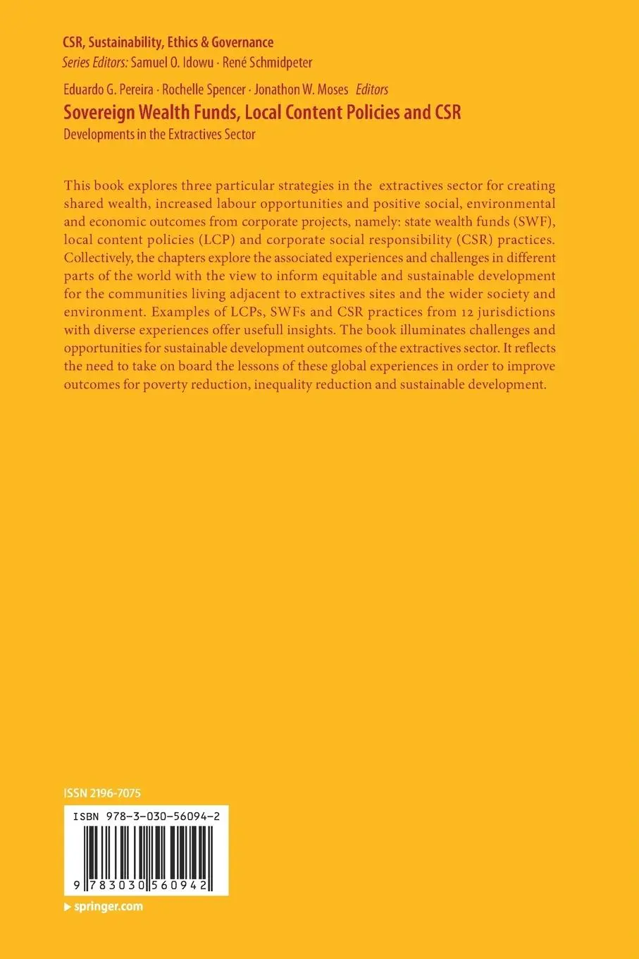 Rückseite: 9783030560942 | Sovereign Wealth Funds, Local Content Policies and CSR | Taschenbuch