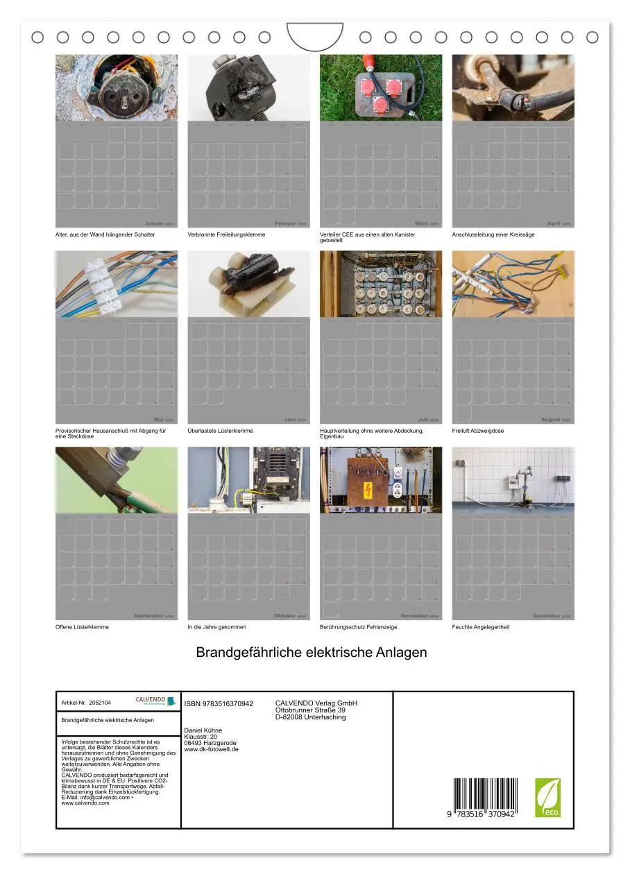 Bild: 9783516370942 | Brandgefährliche elektrische Anlagen (Wandkalender 2026 DIN A4...