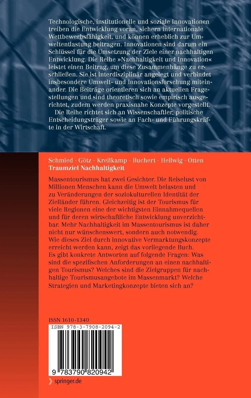 Rückseite: 9783790820942 | Traumziel Nachhaltigkeit | Martin Schmied (u. a.) | Buch | viii | 2008