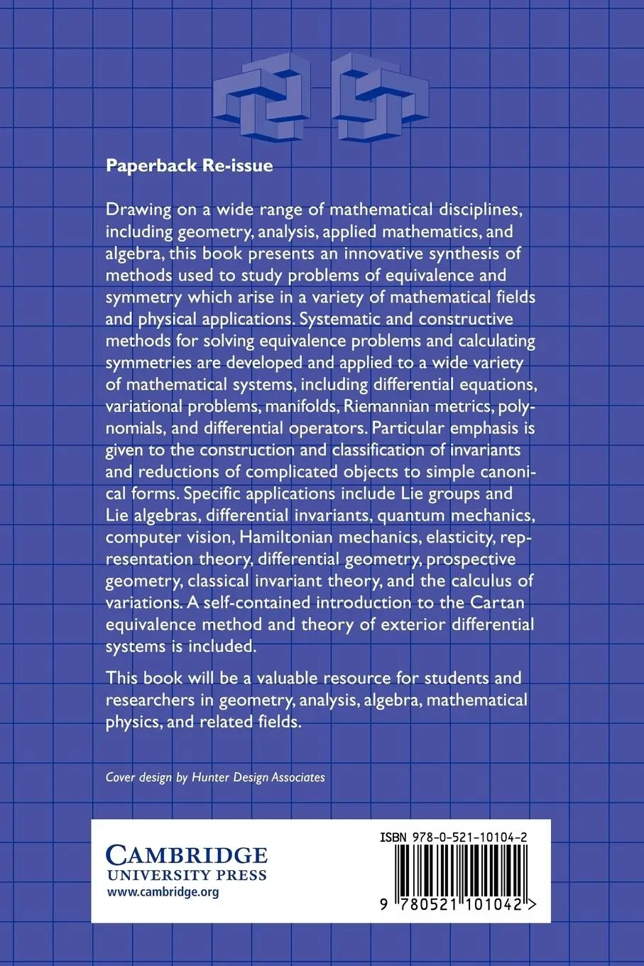 Rückseite: 9780521101042 | Equivalence, Invariants and Symmetry | Peter J. Olver | Taschenbuch