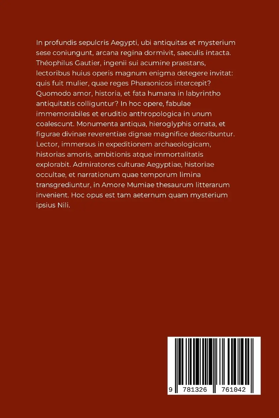 Rückseite: 9781326761042 | Amor Mumiae | Théophile Gautier | Taschenbuch | Latein | 2024