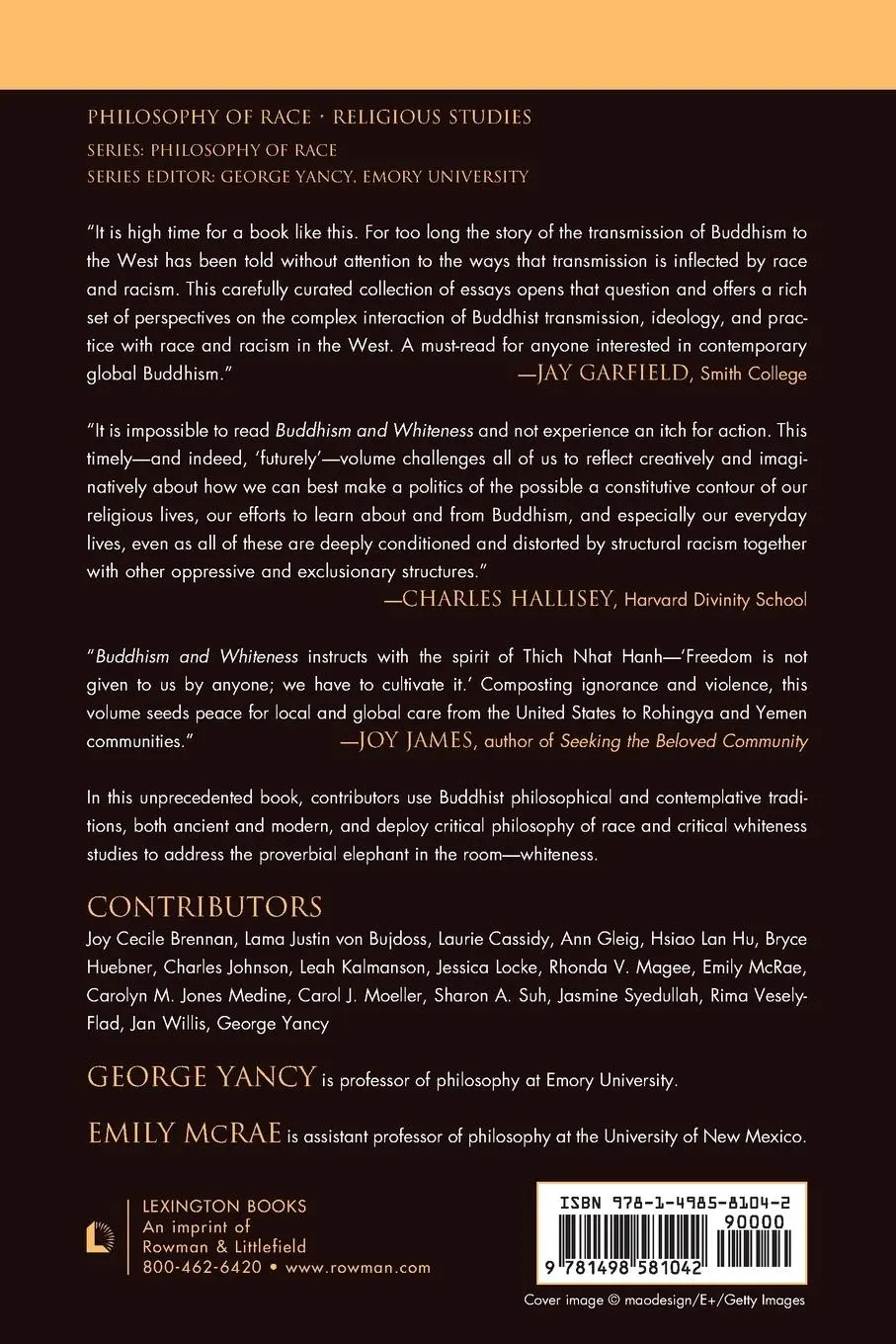 Rückseite: 9781498581042 | Buddhism and Whiteness | Critical Reflections | George Yancy (u. a.)