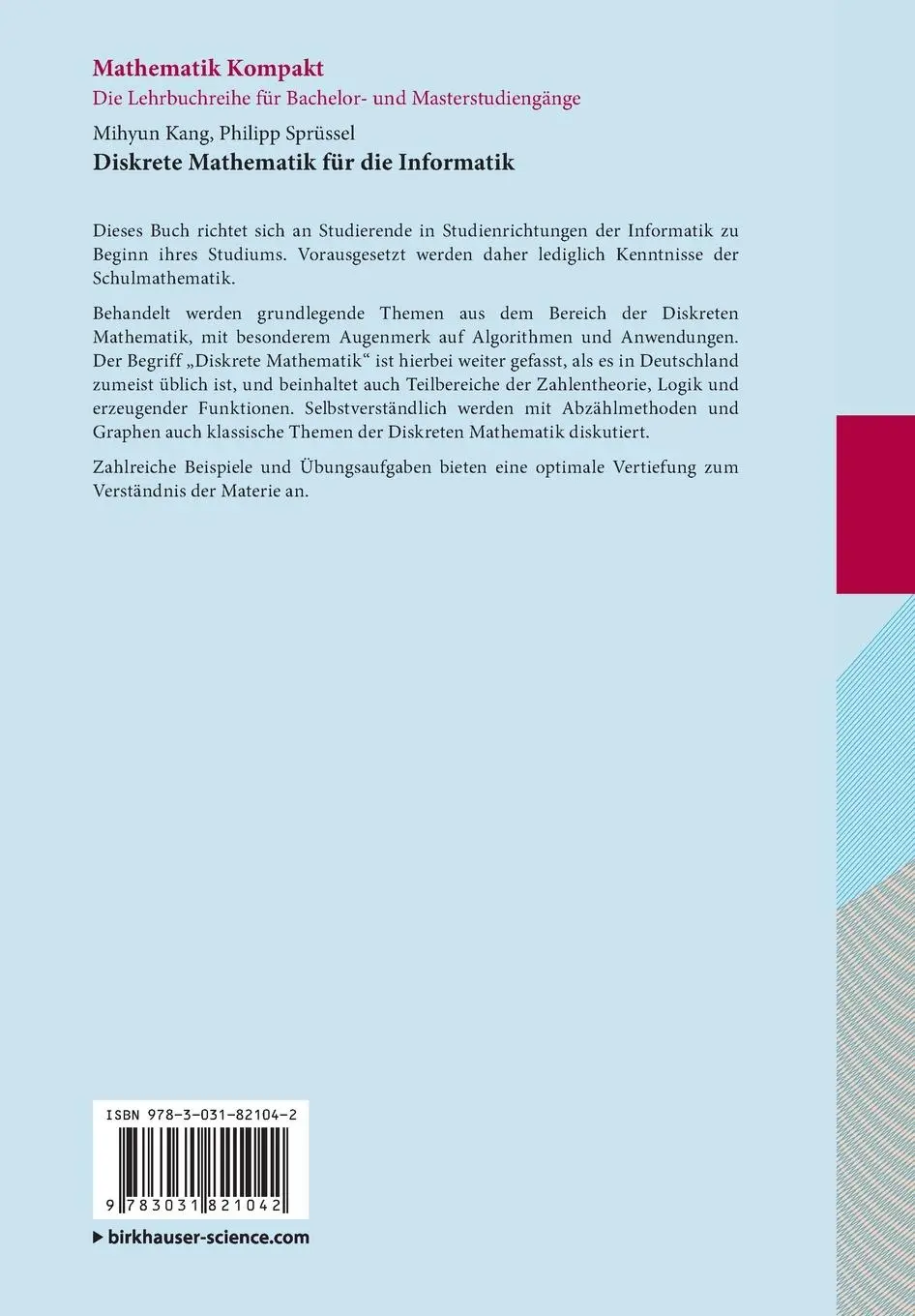 Rückseite: 9783031821042 | Diskrete Mathematik für die Informatik | Philipp Sprüssel (u. a.)