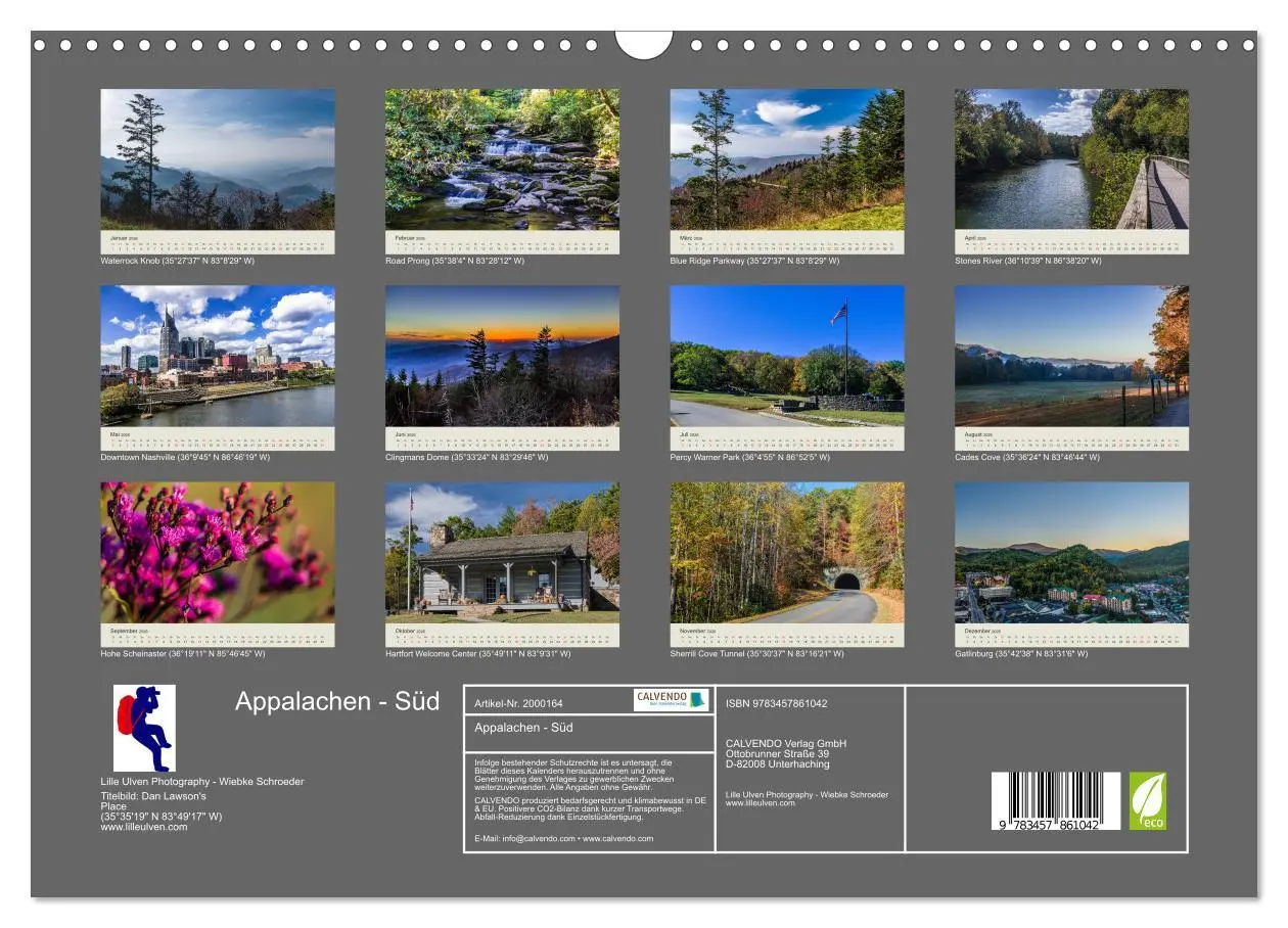 Bild: 9783457861042 | Appalachen - Süd (Wandkalender 2026 DIN A3 quer), CALVENDO...