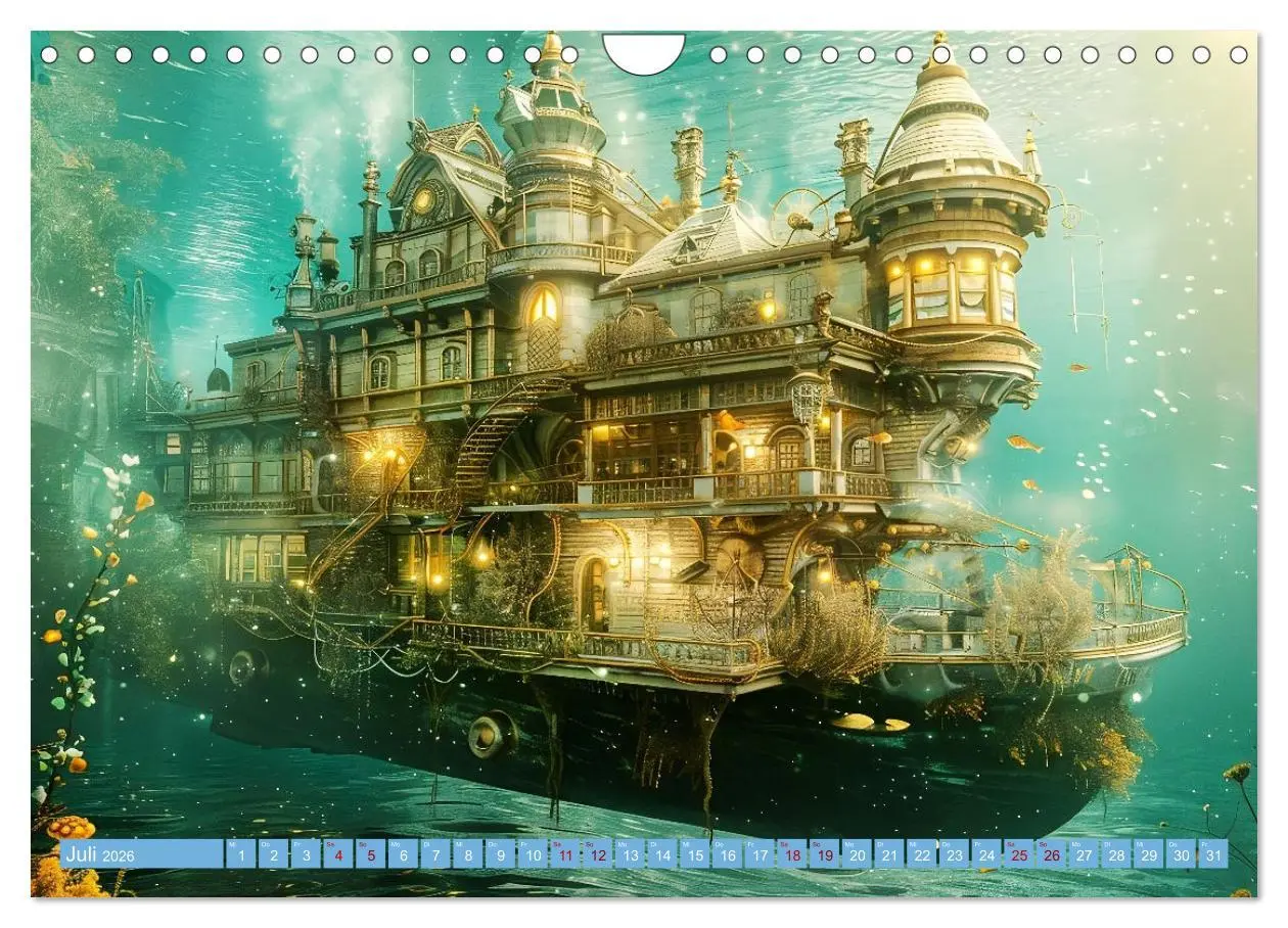 Bild: 9783457301142 | Steampunk Domizile (Wandkalender 2026 DIN A4 quer), CALVENDO...