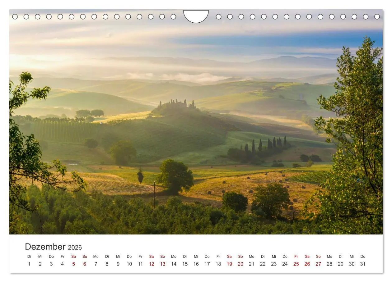 Bild: 9783457541142 | Traumziel Toskana (Wandkalender 2026 DIN A4 quer), CALVENDO...