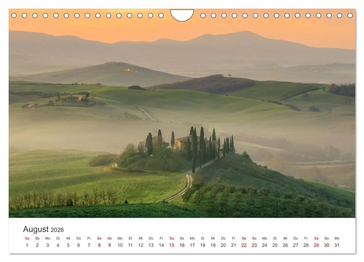 Bild: 9783457541142 | Traumziel Toskana (Wandkalender 2026 DIN A4 quer), CALVENDO...
