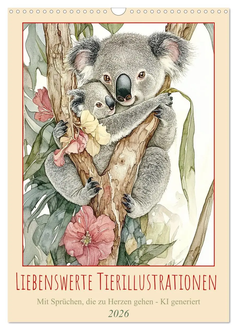 Cover: 9783516251142 | Liebenswerte Tierillustrationen (Wandkalender 2026 DIN A3 hoch),...