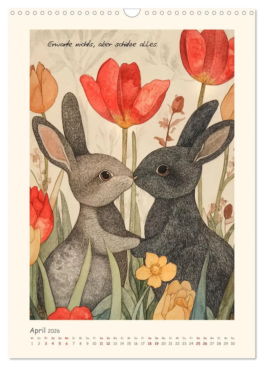 Bild: 9783516251142 | Liebenswerte Tierillustrationen (Wandkalender 2026 DIN A3 hoch),...