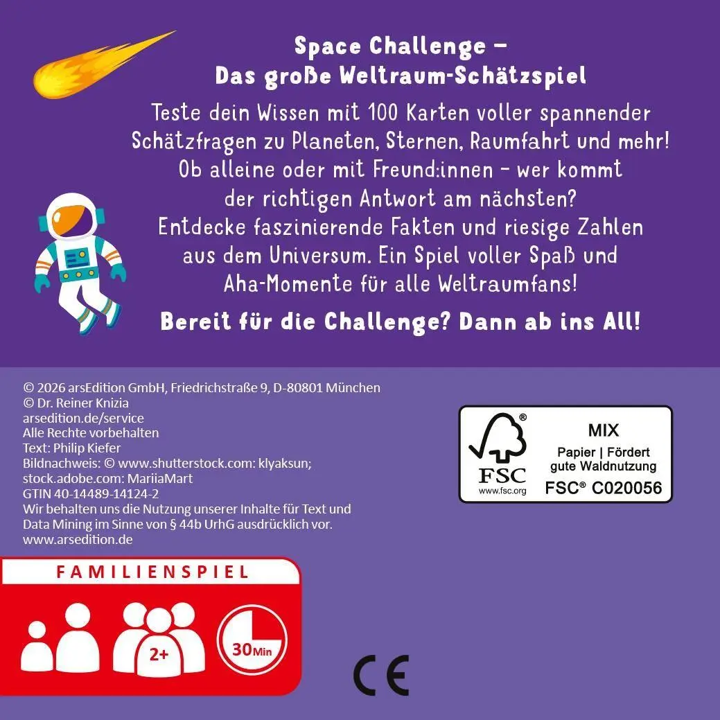 Bild: 4014489141242 | Science &amp; Kids - Space Challenge | Reiner Knizia (u. a.) | Spiel