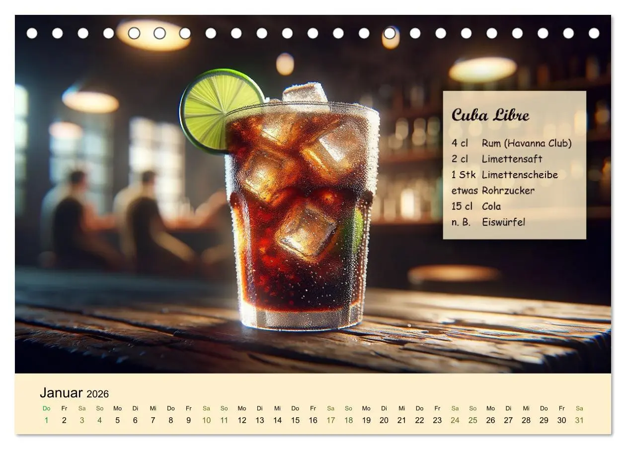 Bild: 9783457461242 | Cocktail-Klassiker (Tischkalender 2026 DIN A5 quer), CALVENDO...