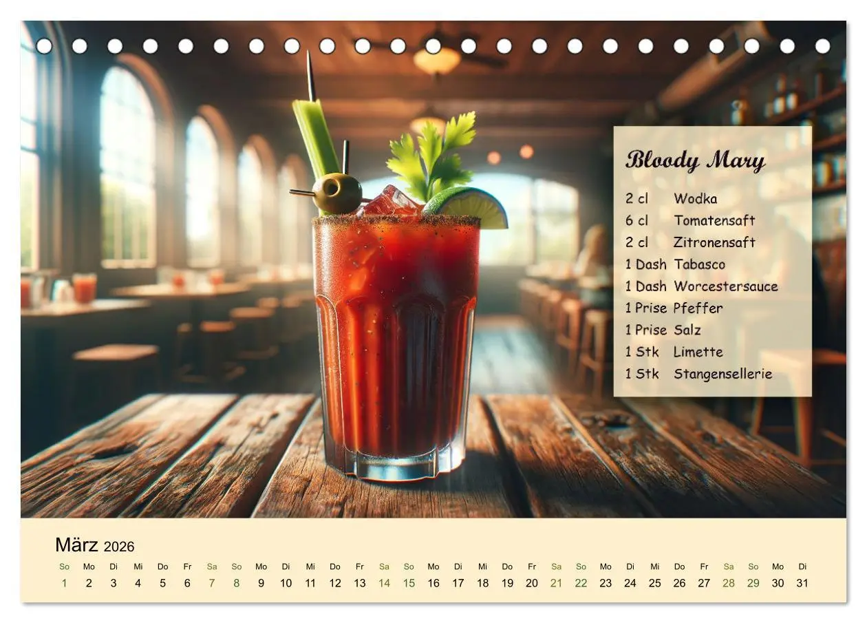 Bild: 9783457461242 | Cocktail-Klassiker (Tischkalender 2026 DIN A5 quer), CALVENDO...