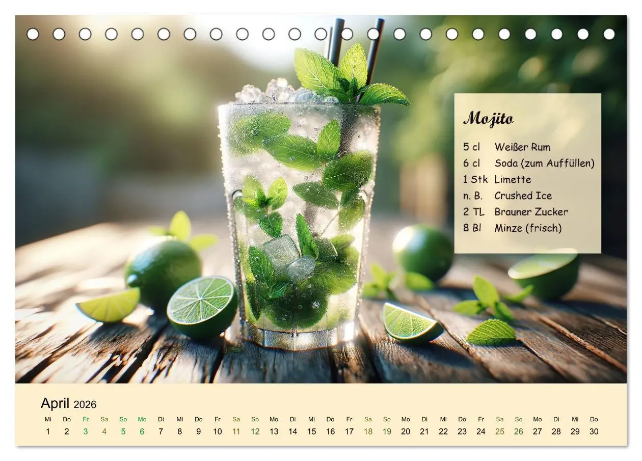 Bild: 9783457461242 | Cocktail-Klassiker (Tischkalender 2026 DIN A5 quer), CALVENDO...