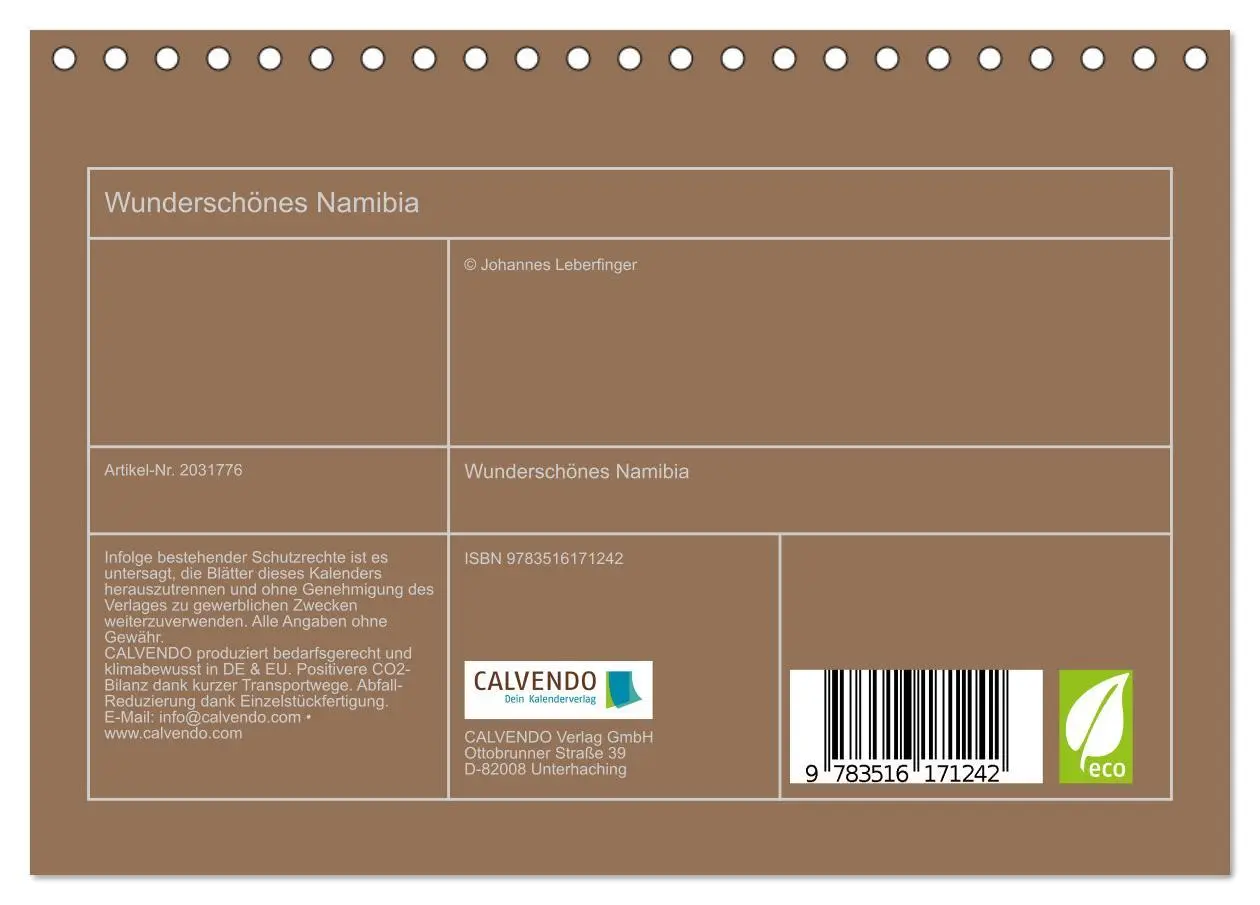 Bild: 9783516171242 | Wunderschönes Namibia (Tischkalender 2026 DIN A5 quer), CALVENDO...