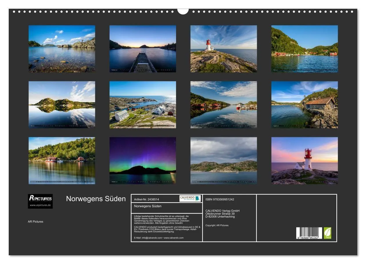 Bild: 9783569951242 | Norwegens Süden (Wandkalender 2027 DIN A2 quer), CALVENDO...